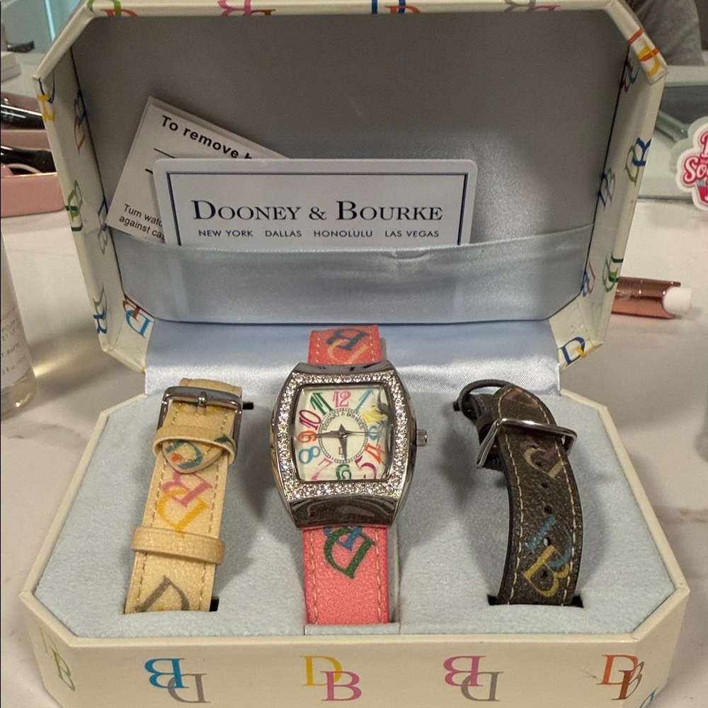 Dooney & Bourke Colorful Watch Set with Interchangeable Bands
